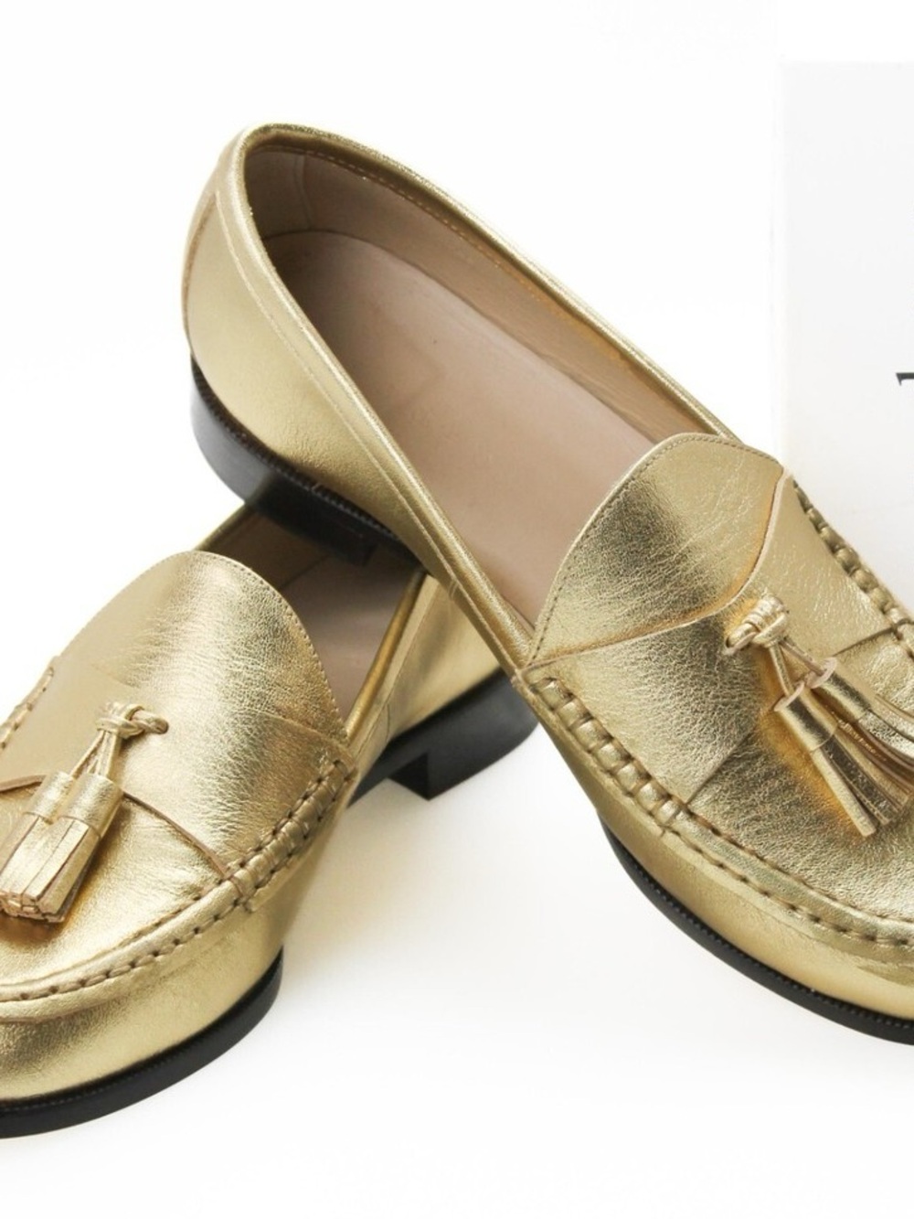 Sandro Metallic Gold Tassel Loafers size 38 brand new !